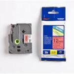 Brother TZE-431 12 mm Kırmızı Üzeri Siyah Laminasyonlu Etiket