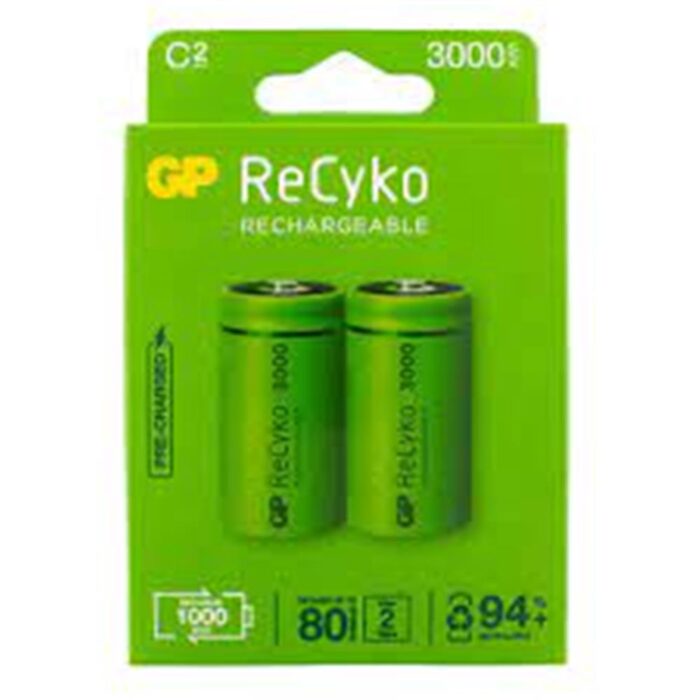 Gp 3000 mAh Orta Boy Şarjlı Pil 2 li Paket C Boy GP300CHCBMTR-2EB2