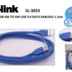 S-link SL-3053 1.5mt Usb 3.0 am To am Data Kablosu