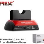 Everest HDC-385 2.5"-3.5" Ide Sata Usb 2.0 Harddisk Hdd Kutusu + Kart Okuyusu + Docking Statıon