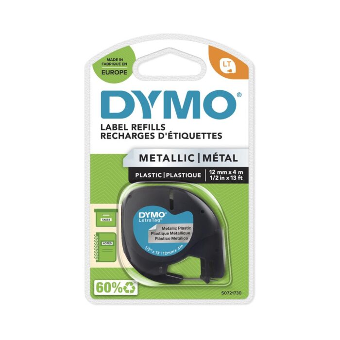 DYMO S0721730 LetraTag Metalik Şerit ( 12 mm x 4 mt )