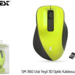 Everest SM-360 Usb Yeşil 3D Optik Kablosuz Mouse