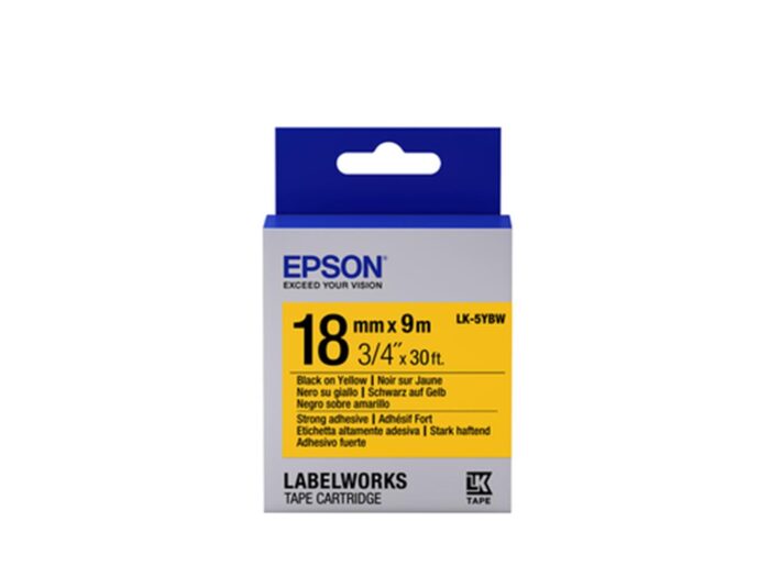 Epson LK-5YBW Strong Siyah Üzeri Sarı 18MM 1