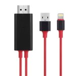 Hytech HY-XO52 Kırmızı-Siyah Lightning to HDMI + USB 2m Mobil Telefon Uyumlu Kablo