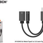 Hytech HY-XO40 Gri Metal TypeC to 3.5 jack+TypeC Çevirici