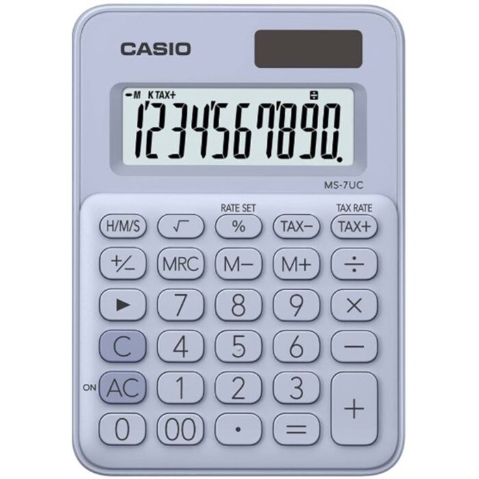 Casio MS-7UC-LB 10 Hane Açık Mavi Masa Üstü Hesap Makinesi