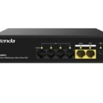 Tenda S106PC 6 Port 4 Port Poe+ 10-100 Mbps + 2 Port Uplink Switch Çelik Kasa Rack Mount