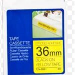 Brother TZE-S661 36 mm Sarı Üzeri Siyah Güçlü Yapışkanlı Laminasyonlu Etiket