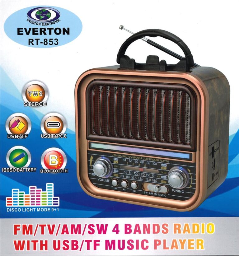 Everton Rt-853 Bluetooth Fm-Usb-Tf-Aux Şarjlı Nostaljik Radyo