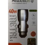 Megatech T05-M24 Re Gri 3.4A 40W Usb Çelik Araç Şarj Aleti