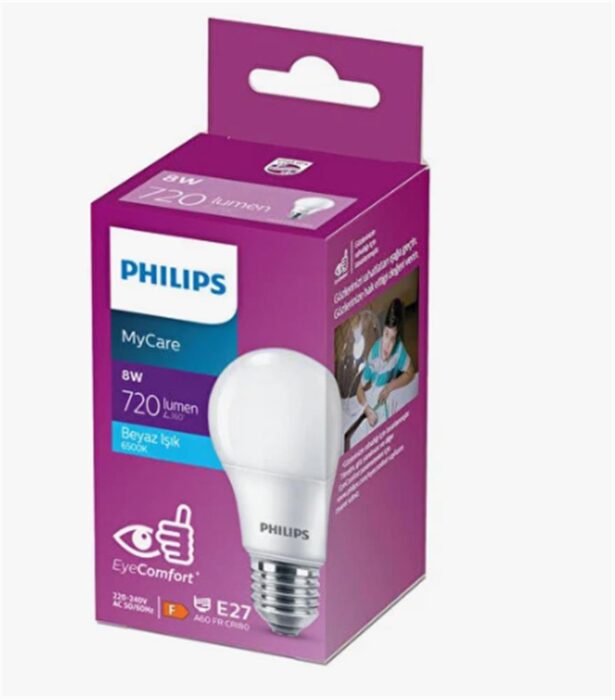 Philips Ledbulb 720 lumen 8w 6500k Led Beyaz E27 220-240w