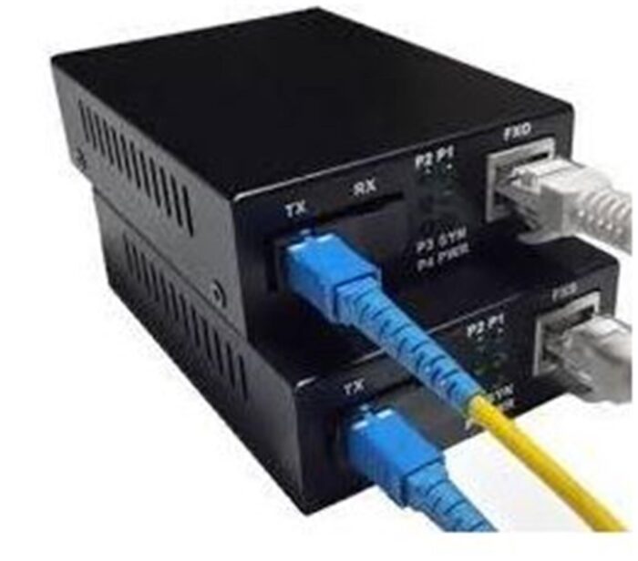 Teldata Media Converter Single Mode 10-100-1000 20 Km Dual Sc 2 Li Paket Set