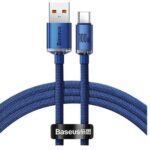 Baseus Crystal USB-A to C 100W Kablo 1.2m Mavi (CAJY000403)