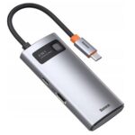 Baseus Metal Gleam 5-in-1 Type-C HUB-Gri (WKWG020013)
