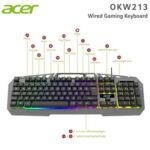 Acer OKW213 Gri RGB Rainbow Backlit Gaming Keyboard Rainbow (Kablo Uzunluğu 1