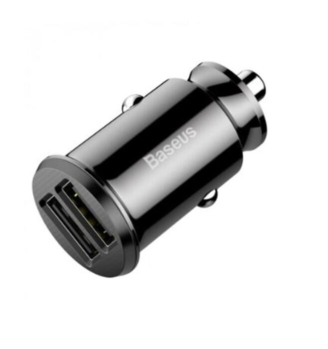 BASEUS CCALL-ML01 Grain Araç İçi Şarj Cihazı Siyah (2-USB 5V 3