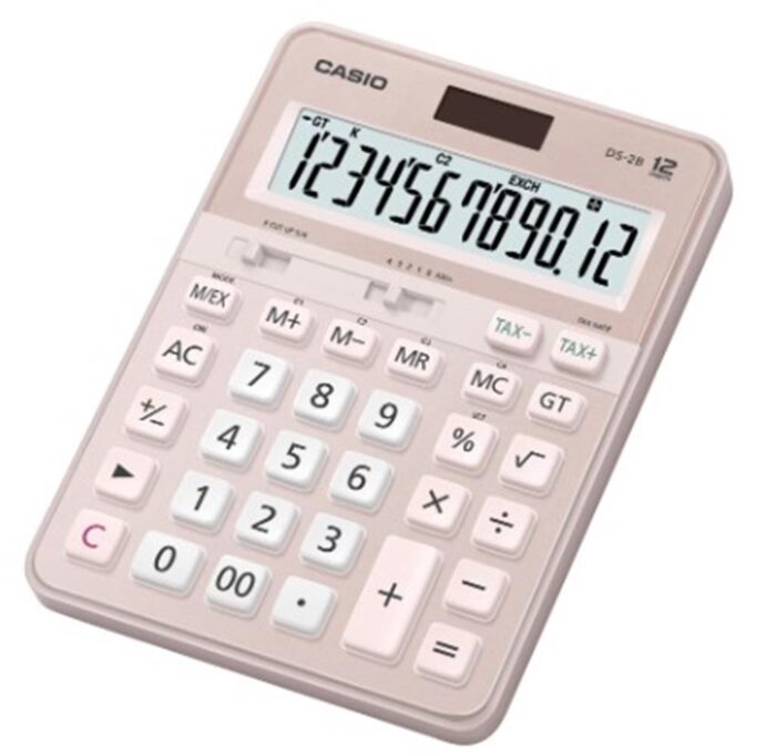Casio DS-2B-PK Pembe Profesyonel 12 Hane Masa Üstü Hesap Makinesi
