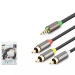 HADRON HDX1064 3.5MM TO 3RCA KABLO 2LINE GOLD 1.5M SİYAH