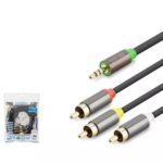 HADRON HDX1066 3.5MM TO 3RCA KABLO 2LINE GOLD 5M SİYAH