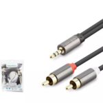 HADRON HDX1068 3.5MM TO 2RCA KABLO 2LINE GOLD 3M SİYAH