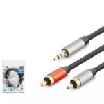 HADRON HDX1073 3.5MM TO 2RCA KABLO 2LINE GOLD 1.5M SİYAH