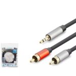 HADRON HDX1074 3.5MM TO 2RCA KABLO 2LINE GOLD 3M SİYAH
