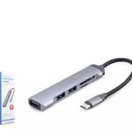 HADRON HDX7039 USB HUB COMBO 5IN1 USB type-c SD + TF CARD GRİ