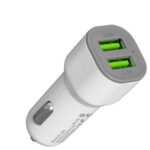 Hytech HY-X40 3.1A Hızlı Şarj 2 USB Beyaz Araç Şarj Cihazı
