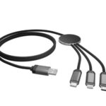 S-link SL-CP110 1m 2A MicroUSB+Lightning+TypeC 3 in 1 LED Logolu Şarj Kablosu