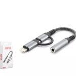 Hadron Gj-026 Type-C + Lightning To 3.5Mm F Kablo Siyah