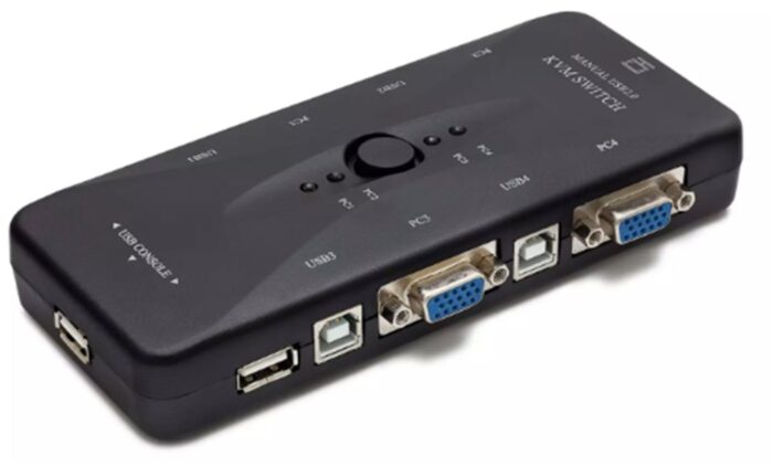 Hadron Hd230 Vga Usb Kvm Switch 4Giriş 1Çıkış Siyah 4 Farkı Bilgisayarı Tek Ekrana Bağlar