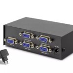 Hadron Hdx1278 4 Port Vga Splitter 200Mhz 1-In 4-Out Siyah