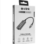 S-link SW-U336 Gri Metal Type-C to RJ45 10-100-1000Mbps Gigabit Adaptör