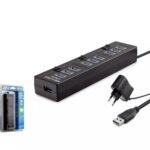 Hadron Hdx7005 Usb Hub 10-Usb 1M Siyah ( Güç Adaptörlü)