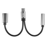 S-link SL-TA45M Gri Metal TypeC to 3.5 jack+TypeC Çevirici