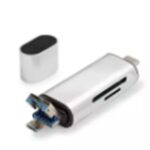 Hadron HDX7053 Kart Okuyucu Type-C OTG | microSD + SD Destekli | 480Mbps Gri