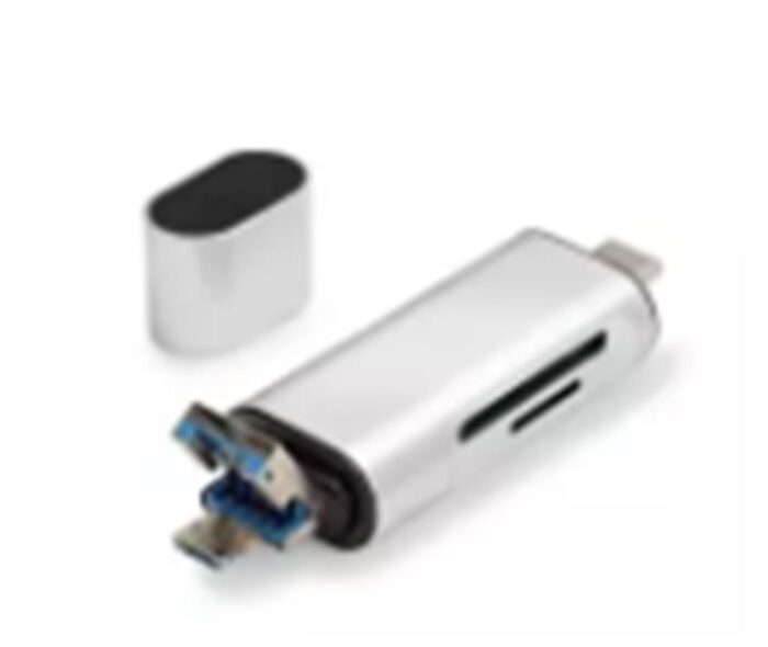 Hadron HDX7053 Kart Okuyucu Type-C OTG | microSD + SD Destekli | 480Mbps Gri