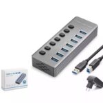 Hadron Hdx7047 Usb Hub 3.0 7-Usb 7-Anahtarlı 5Gbps High Speed 7in1 Gri