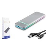 Hadron M2 Hdx1774 Ssd Kutu Type-C3.1 + Usb3.0 Nvme + Ngff M2 Chip Rtl9210B Gri