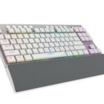 Rampage BERU Beyaz 2.4G + BT Wireless RED SWITCH Mekanik Gaming Oyuncu Klavye Slim RGB