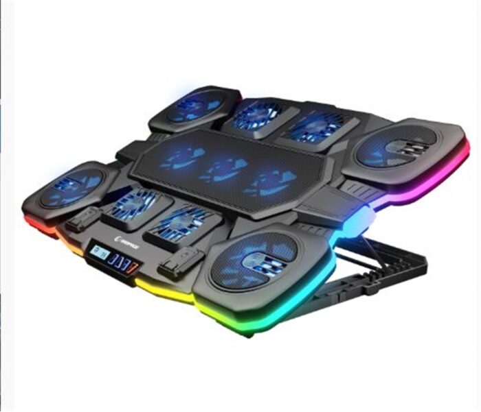 Rampage S50 RGB Işıklı 11 Fanlı LCD Göstergeli 1 Type C 1 Usb Girişli Notebook Soğutucu