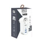 FLY-3400-01 Akım Korumalı.1 li Priz 2-Usba 1-C Soket 2.1A 10A 2500W