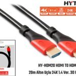 Hytech HY-HDM20 Hdmi To Hdmi 20m Altın Uçlu 24k 1.4 Ver 3d Kablosu