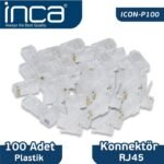 INCA Icon-p100 Cat6 Rj-45 Plastik 100lü Konnektör