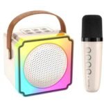 Mikado MD-61BT Krem USB+Bluetooth Destekli Wireless Karaoke Mikrofonlu 1200mAh Taşınabilir Speaker