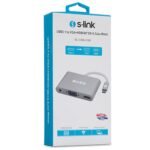 S-link SL-USB-C58 USB3.1 Metal to VGA+HDMI4K-2K+3.