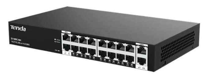 Tenda S218GPC-BH16FE PoE+ Port 167W 2x GE Uplink Switch