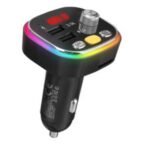 S-link SL-BT306 Çift USB 5V 3.1A Rainbow Işıklı Led Ekran TF Kartlı V5.0 Bluetooth Fm Transmitter