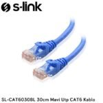 S-link SL-CAT6030BL 30cm Mavi Utp CAT6 Kablo