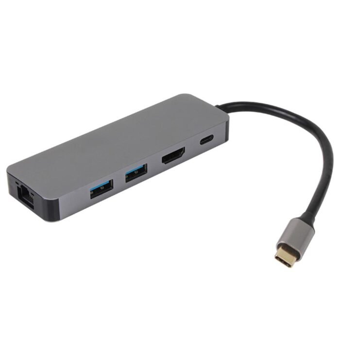 Vcom CU4592 Type-C To HDMI (4K@30Hz)+2-USB A 3.0 (5Gb)+Gigabit LAN+PD 3.0 100W Çoklayıcı